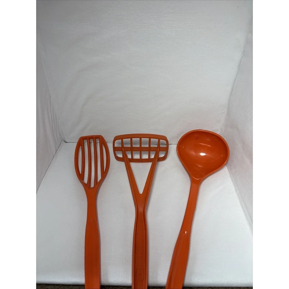 Vintage Foley Nylon Kitchen Utensils Potato Masher, Ladle, Slotted Spoon
